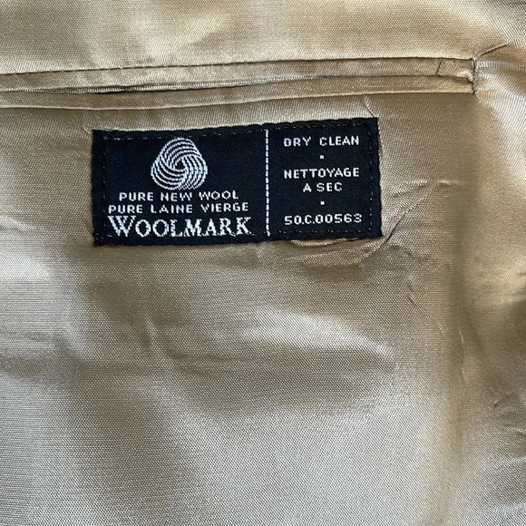 VINTAGE Wm. H. Leishman Mens Black Pure Wool 3 Button Single Breasted Jacket 42R - Picture 8 of 12